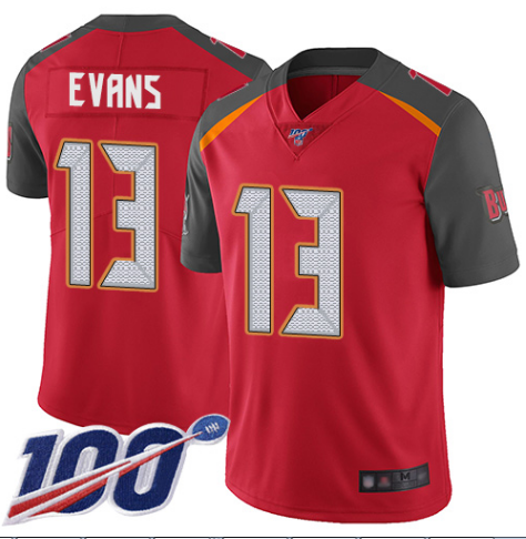 Men's Tampa Bay Buccaneers #13 Mike Evans Red 2019 100th Season Vapor Untouchable Limited Stitched NFL Jersey